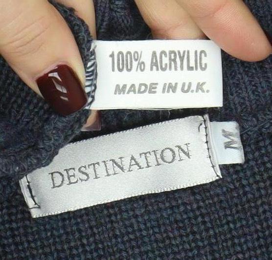 Womens UK Size M Destination Blue Full Zip Jumper
