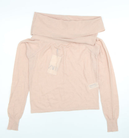 Womens UK Size L Zara Beige Pullover Jumper