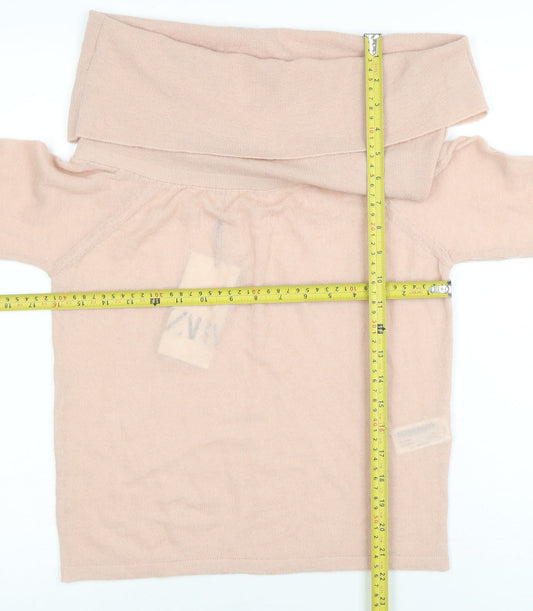 Womens UK Size L Zara Beige Pullover Jumper