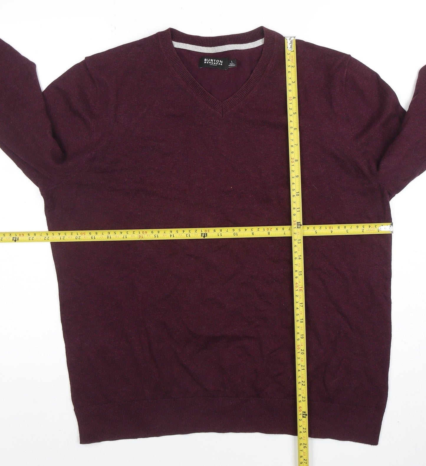 Mens UK Size L Burton Menswear London Purple Pullover Jumper