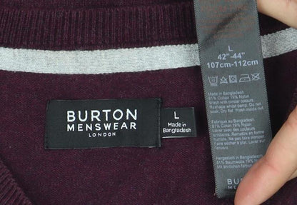 Mens UK Size L Burton Menswear London Purple Pullover Jumper
