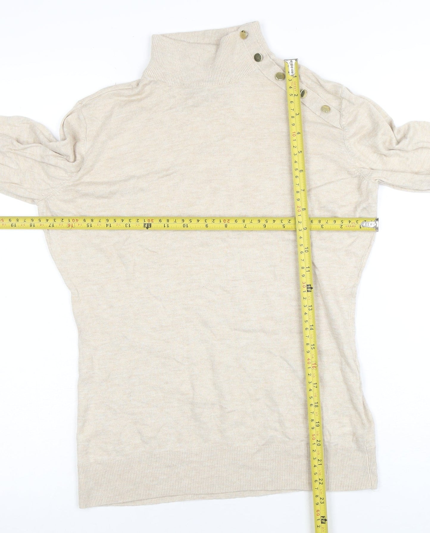 Womens UK Size M H&M Beige Pullover Jumper