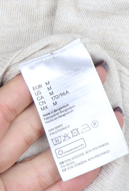 Womens UK Size M H&M Beige Pullover Jumper
