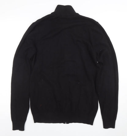 Mens UK Size M Broken Standard Black Full Zip Jumper