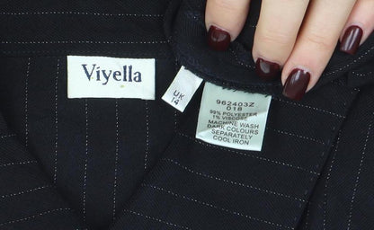Womens UK Size 14 Viyella Regular Black Blazer