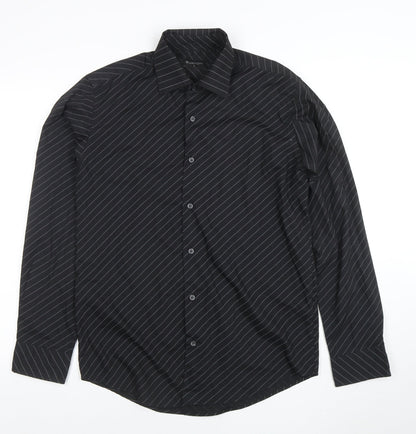 Burton Men's Black Striped Long Sleeve Button-Up Shirt Size S