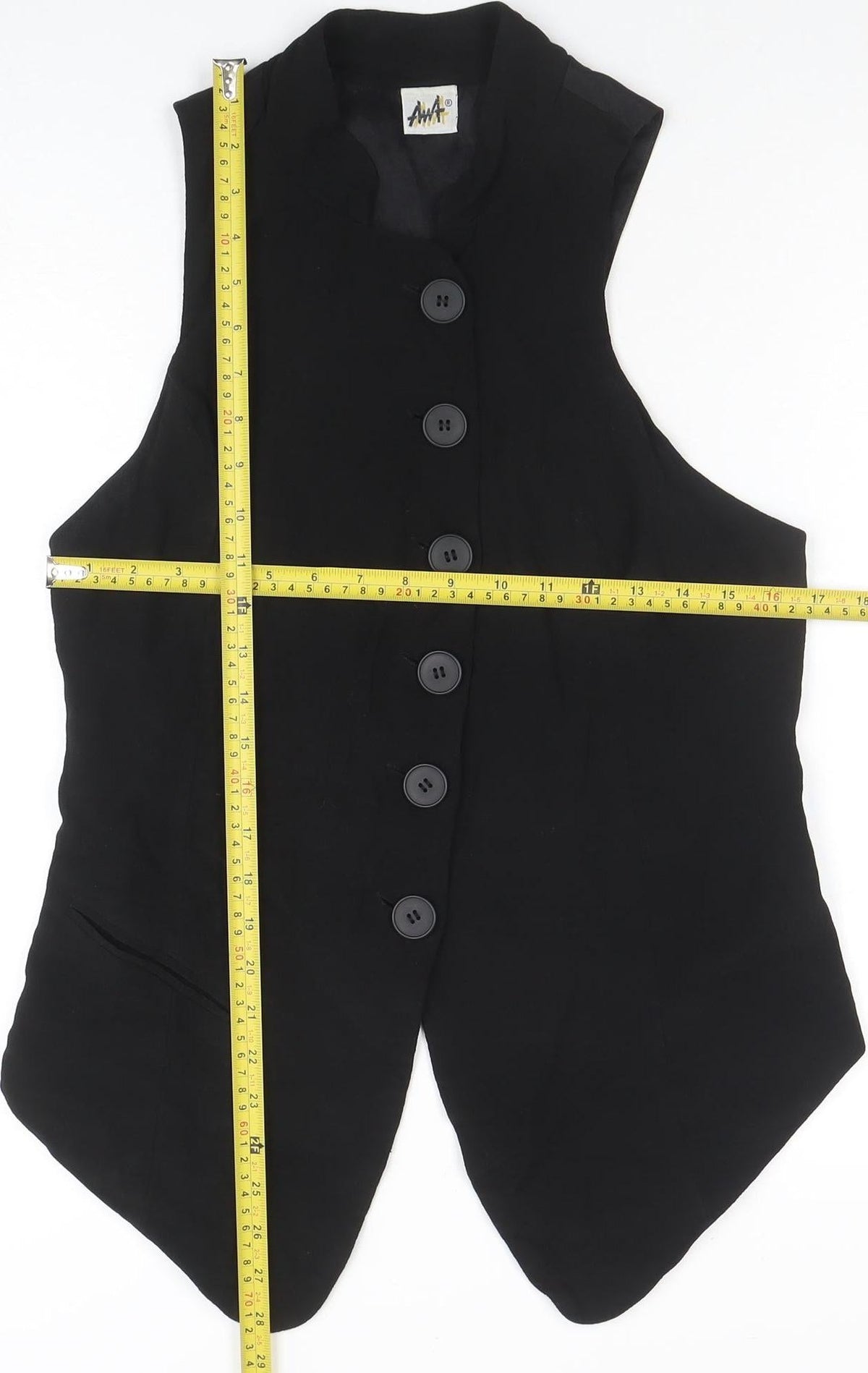 Womens UK Size S AwA Black Tunic Blouse
