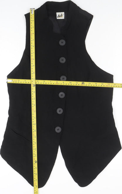 Womens UK Size S AwA Black Tunic Blouse