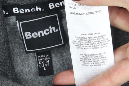 Mens UK Size L Bench Grey Pullover Hoodie