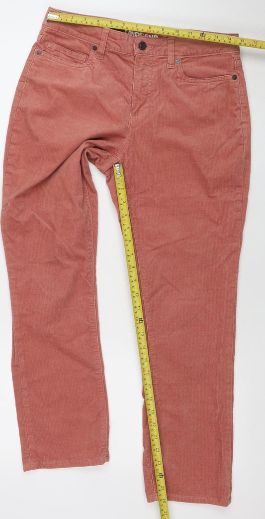 Womens UK Size 12 Lands' End Regular Fit Chino Brown Trousers