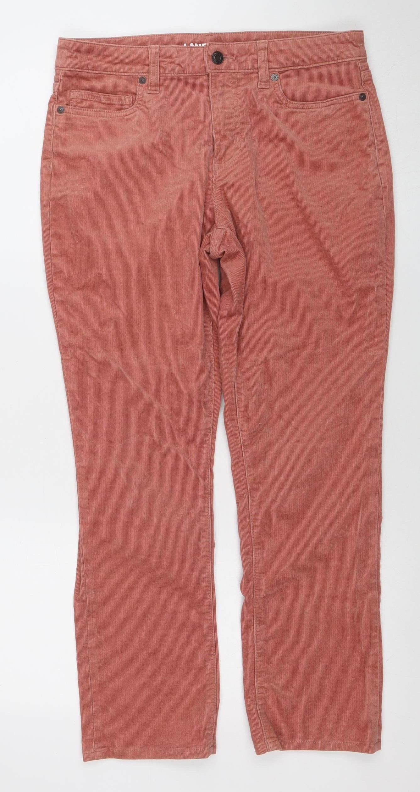 Womens UK Size 12 Lands' End Regular Fit Chino Brown Trousers