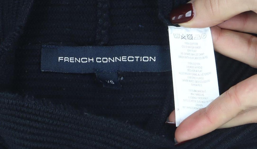 Womens UK Size S French Connection Black Tunic Blouse