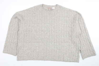 Womens UK Size 14 H&M Beige Pullover Jumper