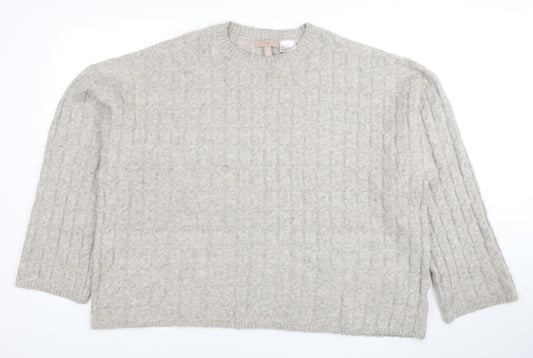 Womens UK Size 14 H&M Beige Pullover Jumper
