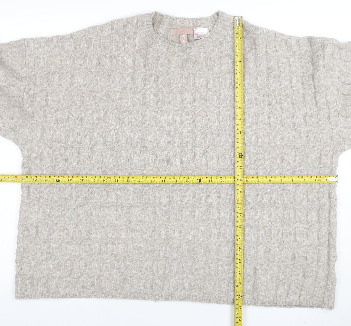 Womens UK Size 14 H&M Beige Pullover Jumper