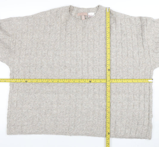Womens UK Size 14 H&M Beige Pullover Jumper