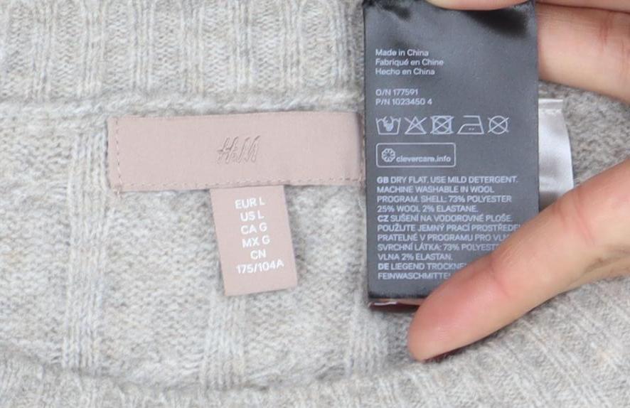 Womens UK Size 14 H&M Beige Pullover Jumper
