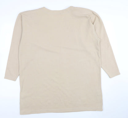 Womens UK Size M South Lodge Beige Basic T-Shirt