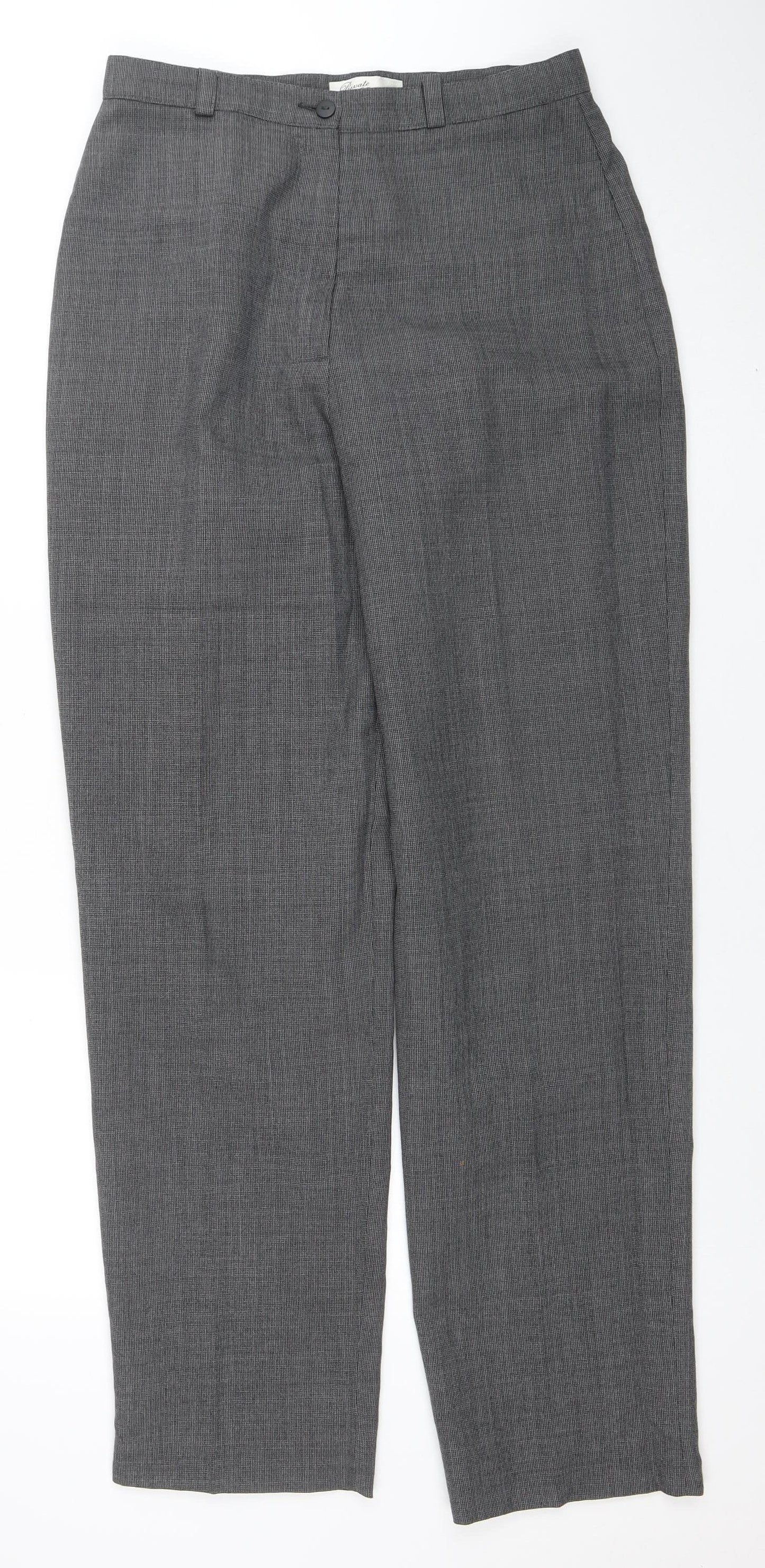 Womens UK Size 14 Private Collection Classic Fit Dress Pants Grey Trousers