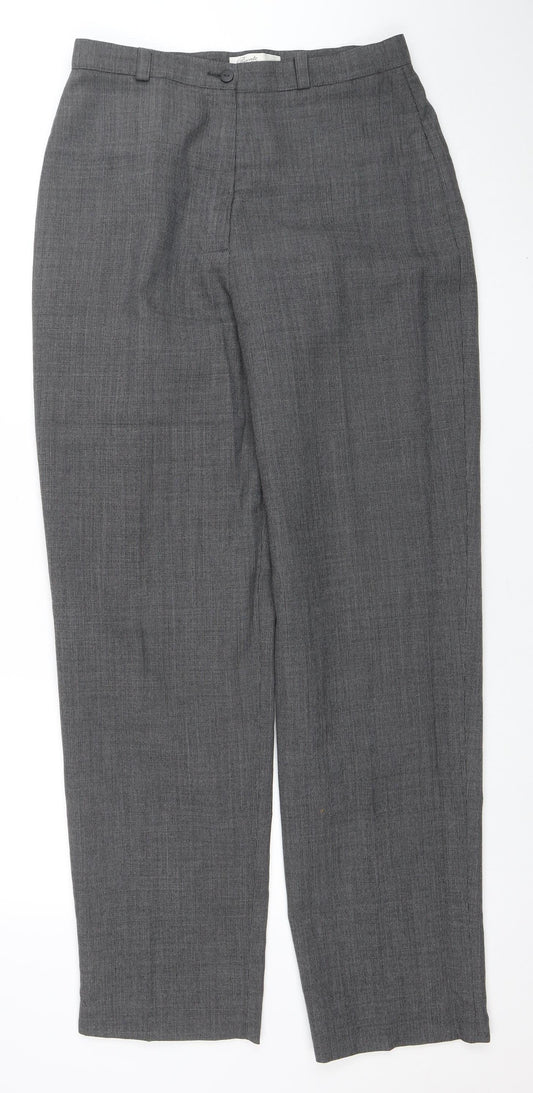 Womens UK Size 14 Private Collection Classic Fit Dress Pants Grey Trousers