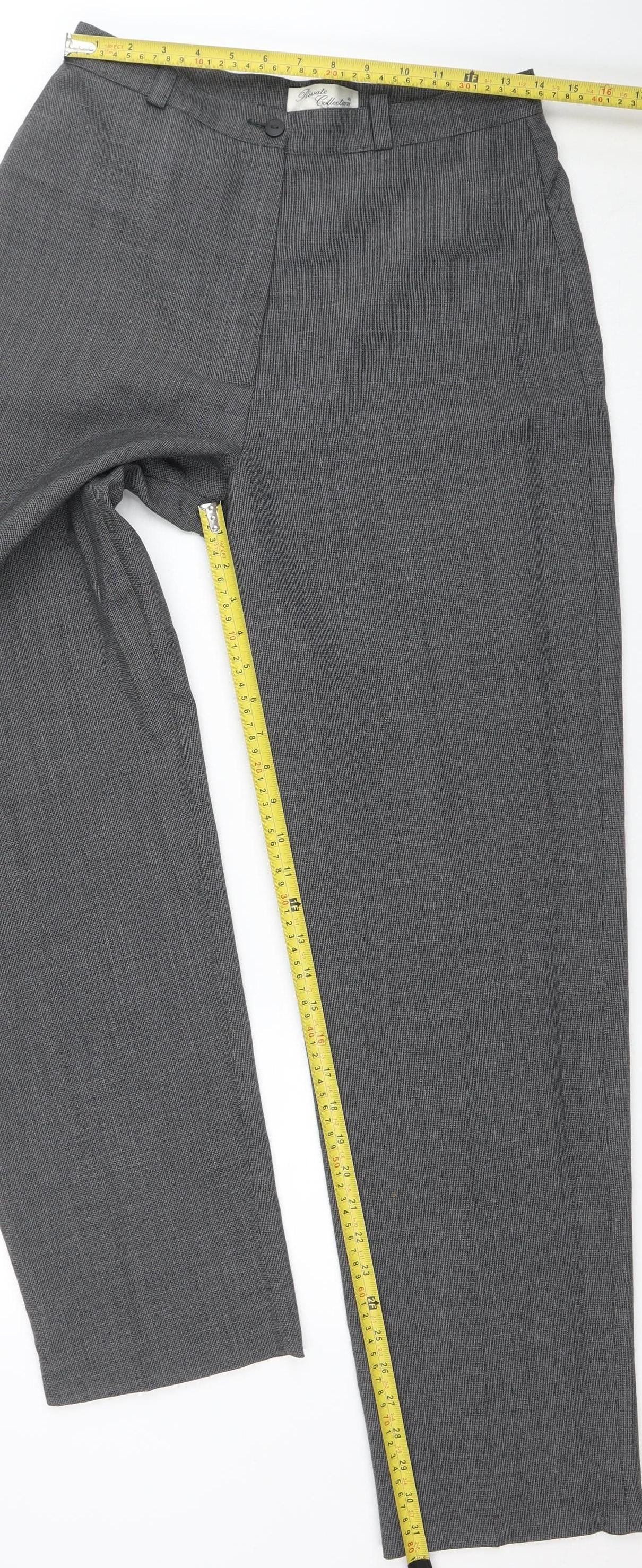 Womens UK Size 14 Private Collection Classic Fit Dress Pants Grey Trousers