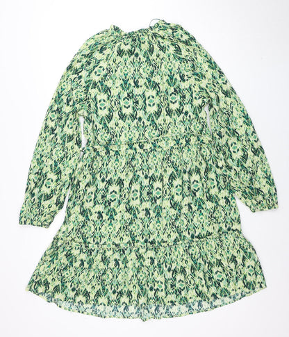 Marks and Spencer Womens Green Print Wrap Belted Dress Size 12