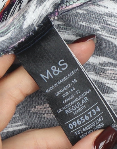 Marks and Spencer Women’s Multicoloured V-Neck Blouson Dress Size 16