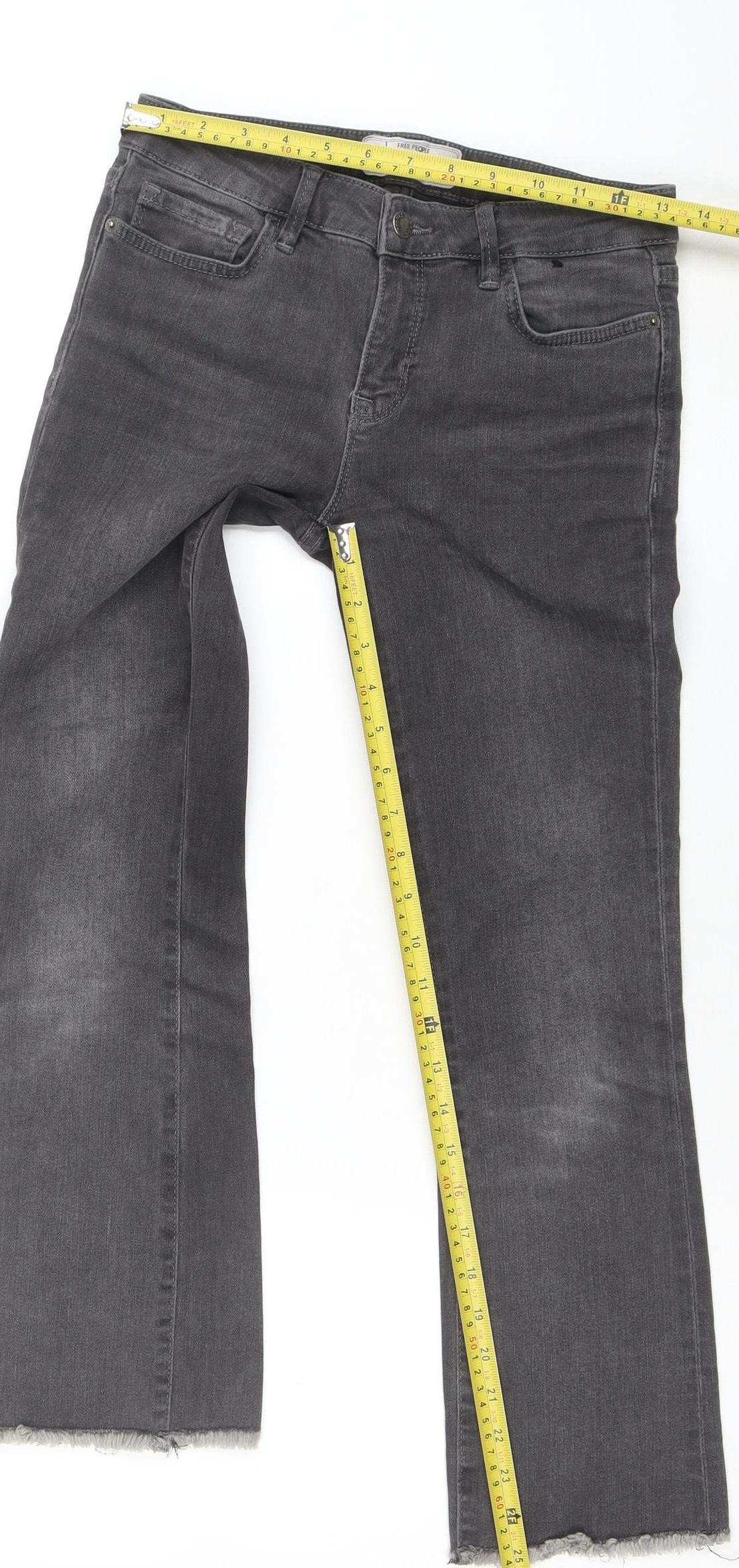 Womens UK Size 26 Free People Slim Fit Straight Grey Jeans