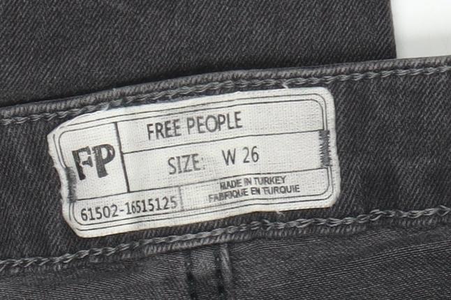 Womens UK Size 26 Free People Slim Fit Straight Grey Jeans