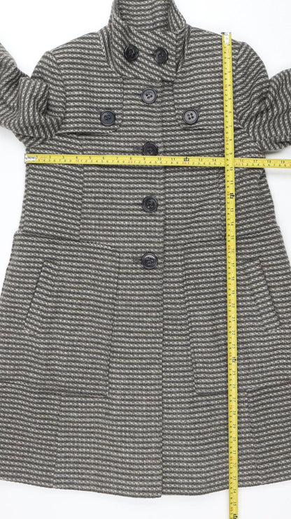 Womens UK Size 10 NEXT Grey Pea Coat