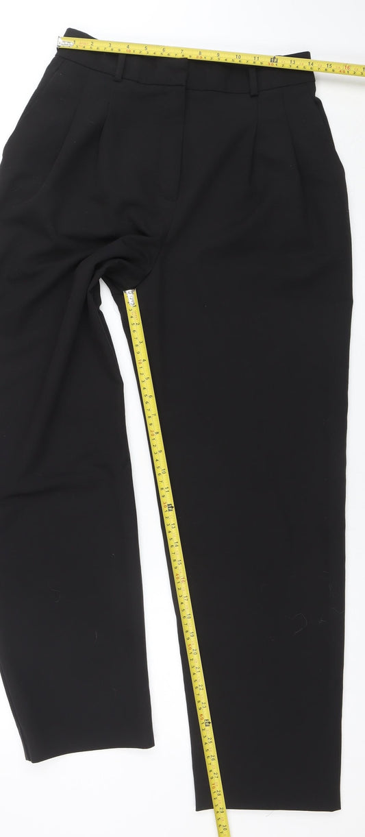 Womens UK Size 10 MNG Regular Fit Business Casual Workwear Black Trousers
