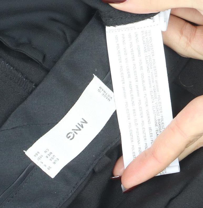 Womens UK Size 10 MNG Regular Fit Business Casual Workwear Black Trousers