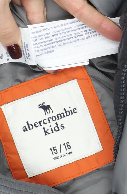 Abercrombie Kids Boys Grey Quilted Puffer Waistcoat 15-16 Years