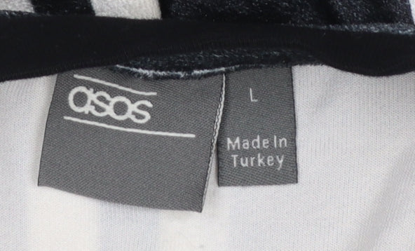 Womens UK Size L ASOS Black Basic T-Shirt