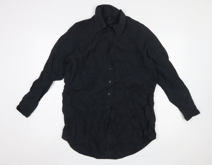Womens UK Size 4 COS Black Basic Button-Up