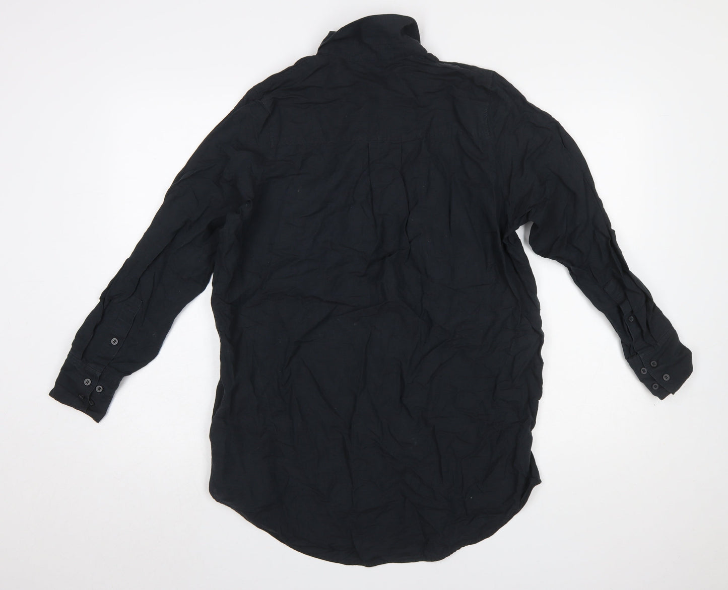 Womens UK Size 4 COS Black Basic Button-Up