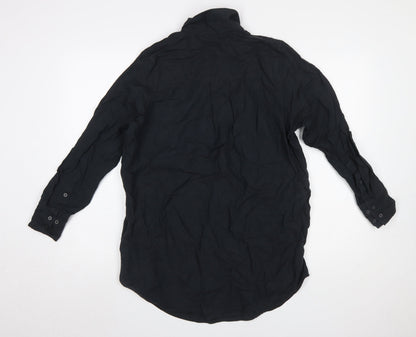 Womens UK Size 4 COS Black Basic Button-Up