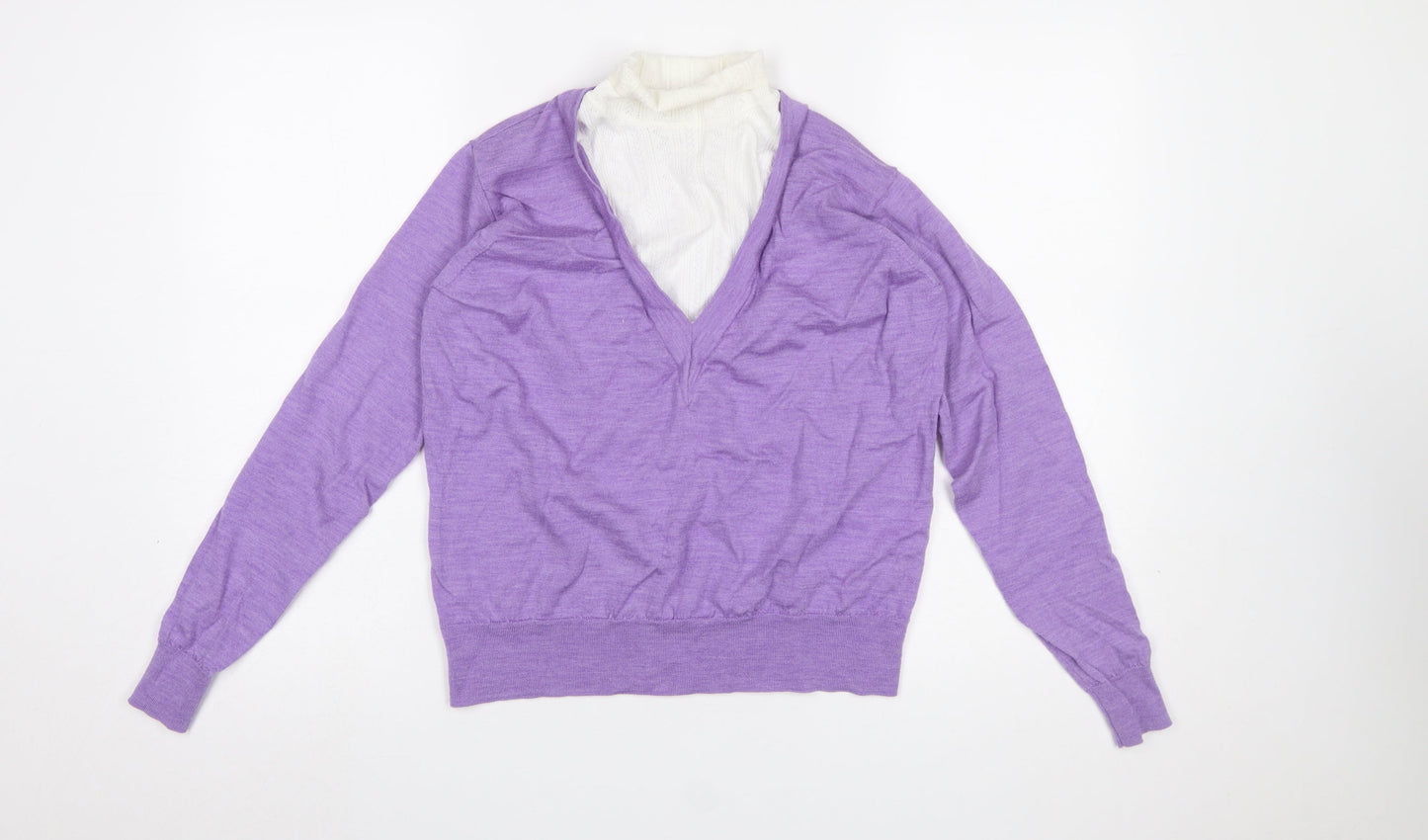 Womens UK Size 10 Sandro Purple Pullover Jumper