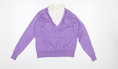 Womens UK Size 10 Sandro Purple Pullover Jumper