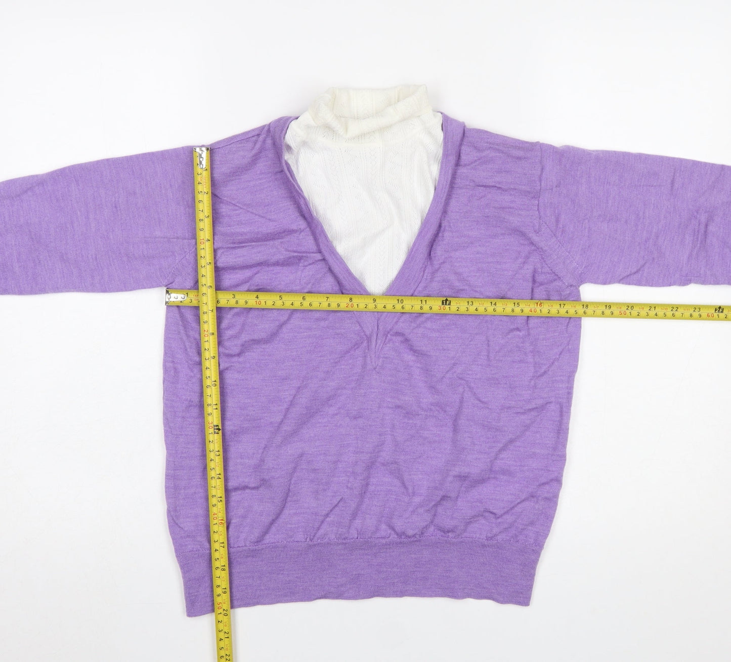 Womens UK Size 10 Sandro Purple Pullover Jumper