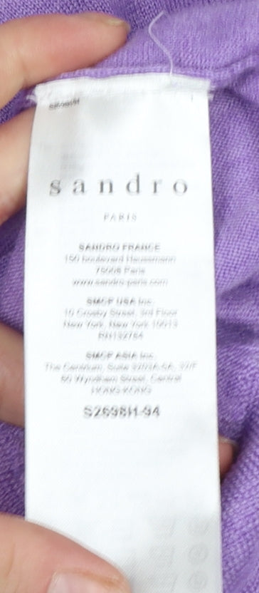 Womens UK Size 10 Sandro Purple Pullover Jumper