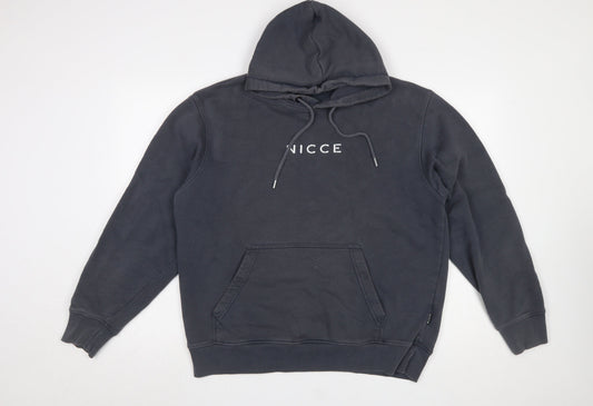 Mens UK Size L NICCE Black Pullover Hoodie