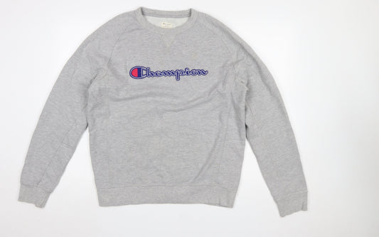 Mens UK Size L Champion Grey Pullover Sweatshirt