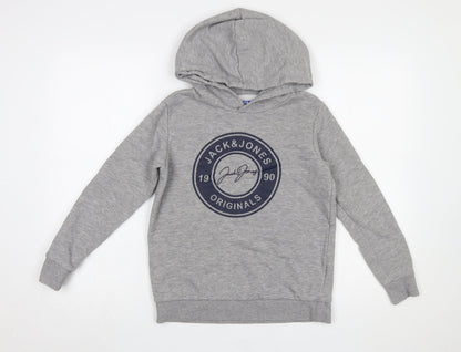 Boys UK Size 152 JACK & JONES Grey Pullover Hoodie