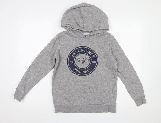 Boys UK Size 152 JACK & JONES Grey Pullover Hoodie