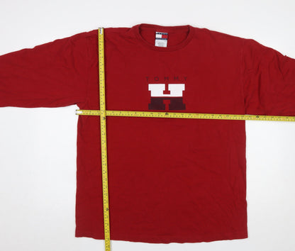 Tommy Hilfiger Men Red L Graphic Long Sleeve Cotton Pyjama Top