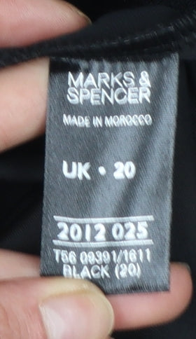 Womens UK Size 20 Marks and Spencer Black Wrap Blouse