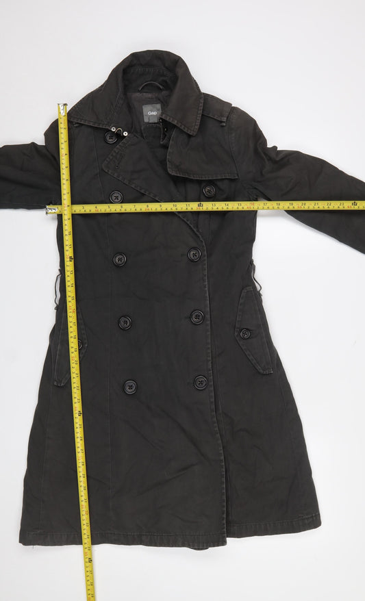 Womens UK Size 8 Gap Black Trench Coat