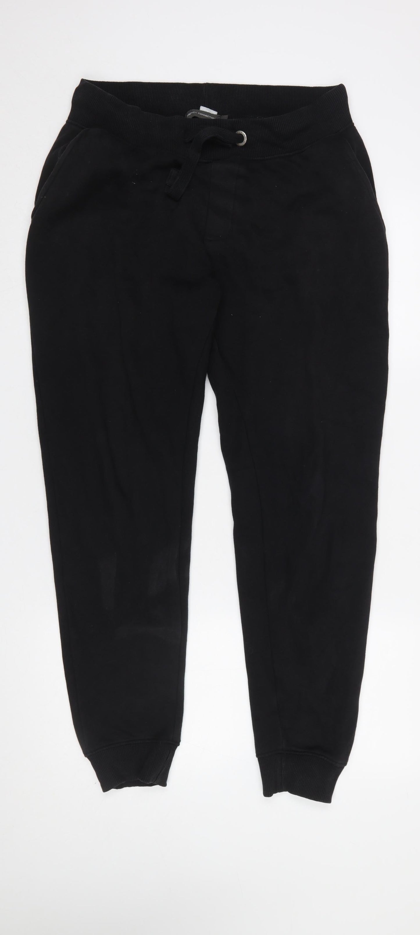 Mens UK Size M French Connection Regular Fit Jogger Black Trousers