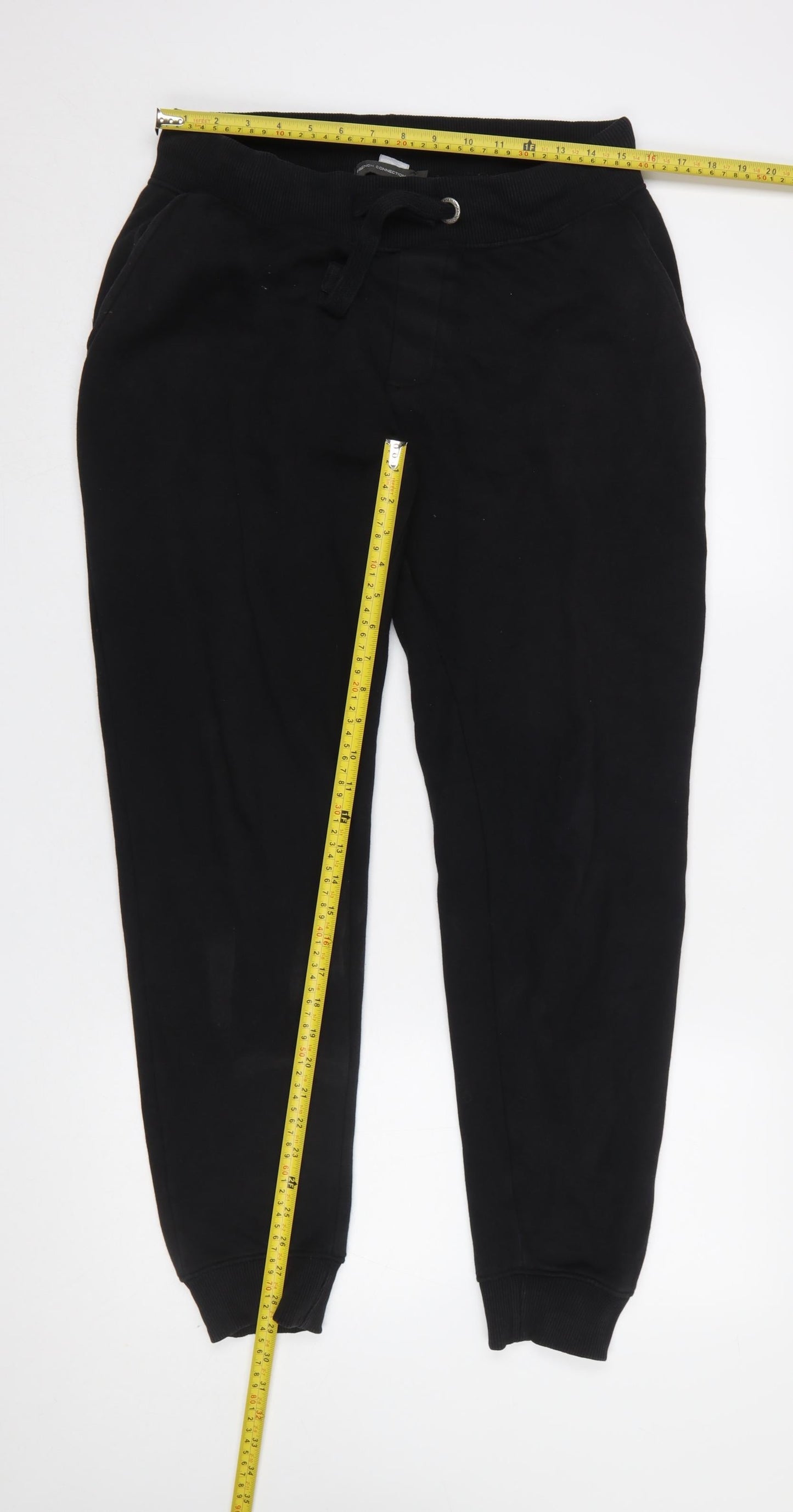 Mens UK Size M French Connection Regular Fit Jogger Black Trousers